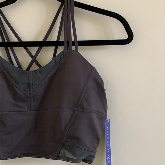 🆕 PURE & SIMPLE Active Dark Grey Sport Bra SZ M - Picture 5 of 8